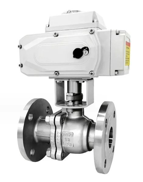 ON-OFF 220V Explosion-Proof Electric Actuators Stainless Steel Flange Ball Valve 2 Inch