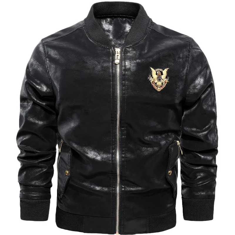 2021 Hot Selling red leather jacket men PU jacket Motor racing suit for men