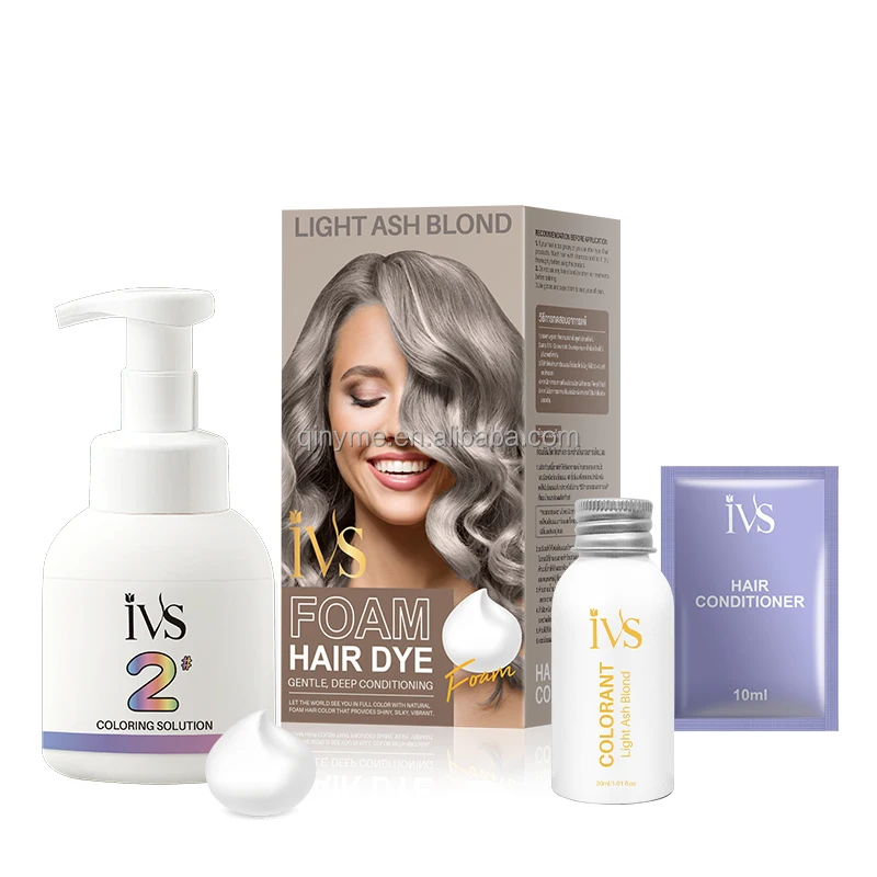 IVS OEM Semi Permanent Pink Hair Color Shampoo Foam Bubble Color Hair Dye