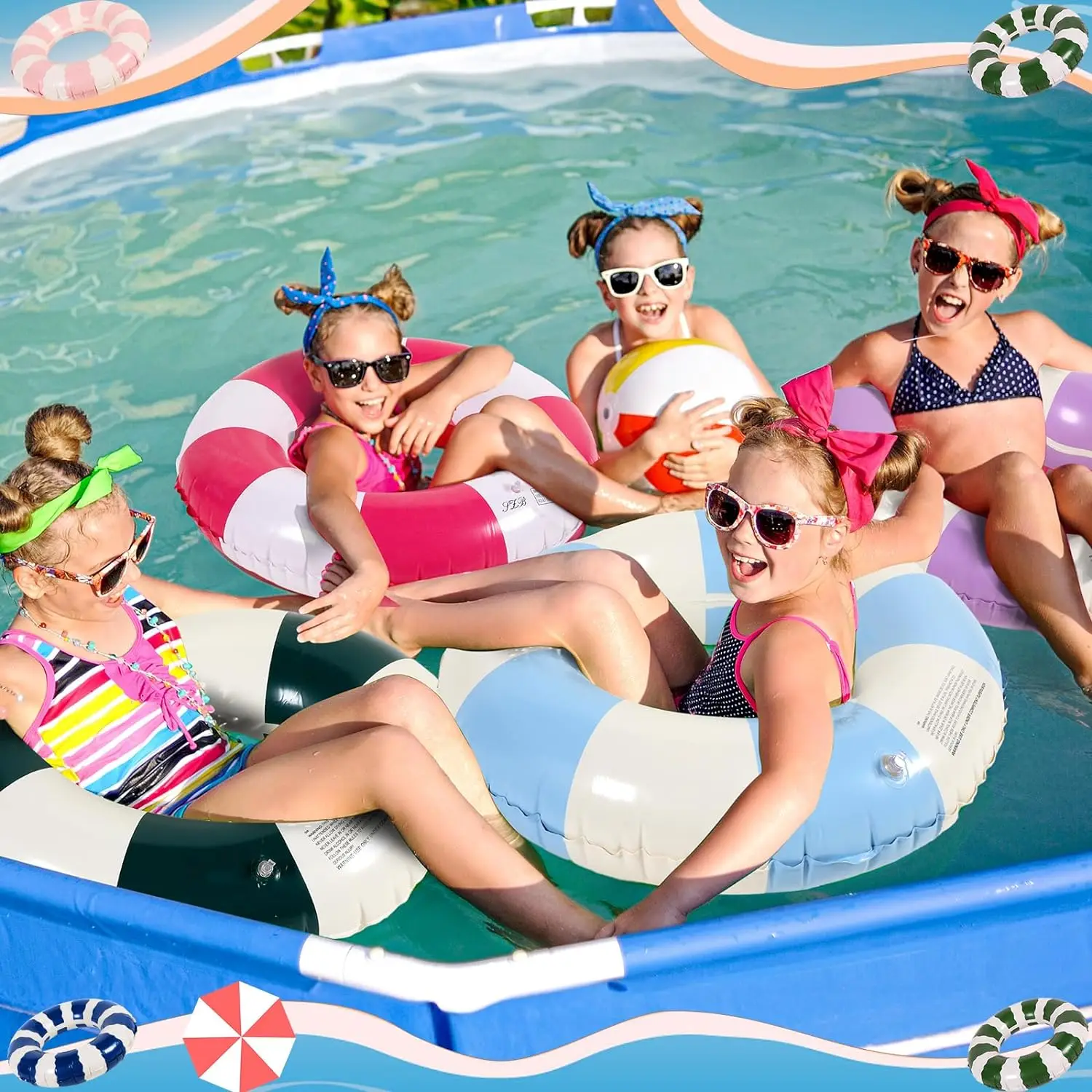 Overlap Welding Air Sealed Pvc Inflatable Swim Ring Summer 90cm Adult Inflatable Swimming Ring