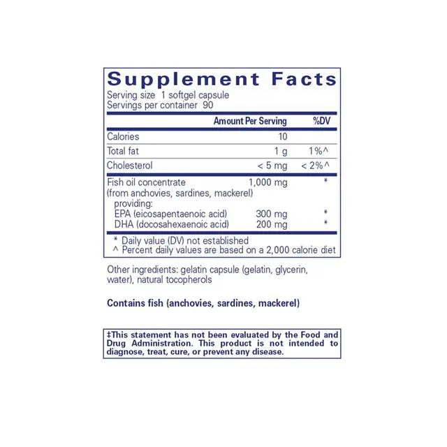 EPA/DHA Fish Oil Concentrate for Cardiovascular Health, Joint Support, and Brain Function Premium Omega-3 EPA & DHA Supplement