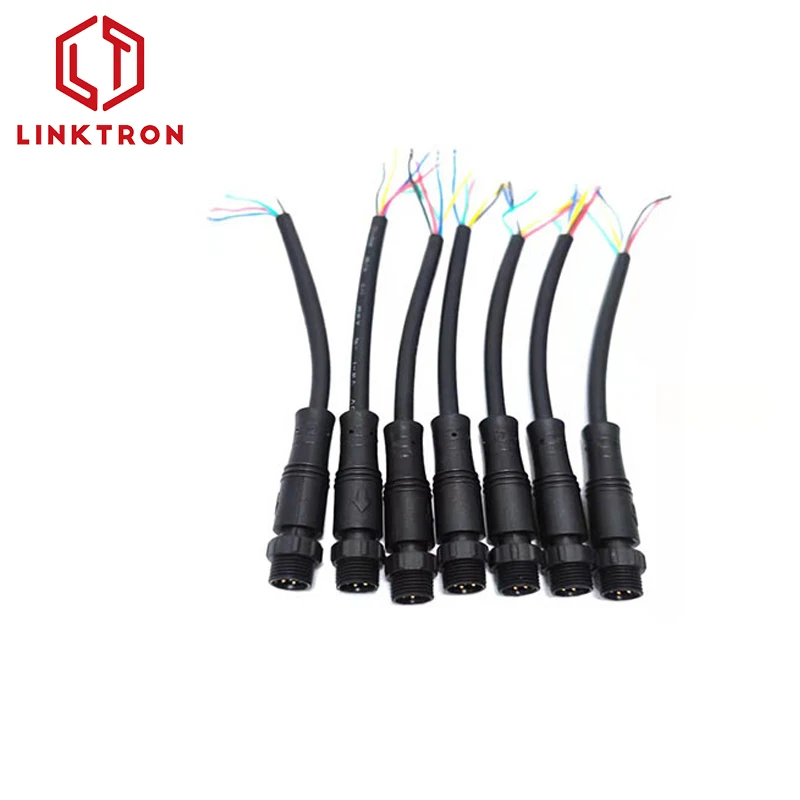 PVC M10 male female waterproof connector IP67 plug 2pin LED lighting outdoor Waterproof M10 Cable Wire Connector