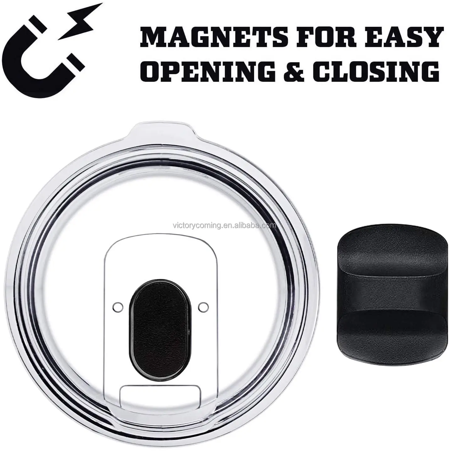 20 oz Slider Lid with Strong Magnetic Switch Pusher 20 OZ Tumbler Lid Magnetic Slider Travel Mug Lid