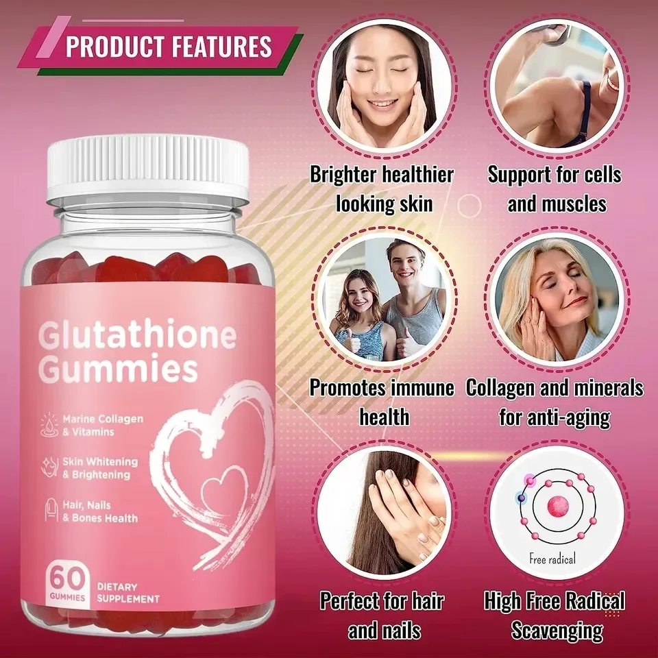 OEM/ODM/OBM  Glutathione capsules Collagen Anti-aging L-Glutathione Gummies Glutathione gummy for skin whitening