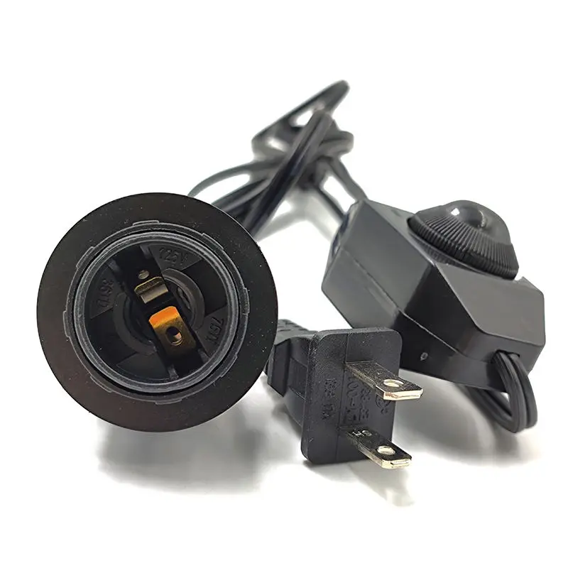 1.8m American Standard Wire 110V American Standard Flat Plug with Hole with Dimmer Switch E12 full tooth lamp head Double Ring