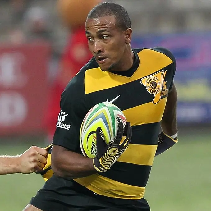 HANDLANDY Youth and Adult Black and Gold Stretch Fit Sticky Wide Receiver Grip Custom Football Gloves For Kids