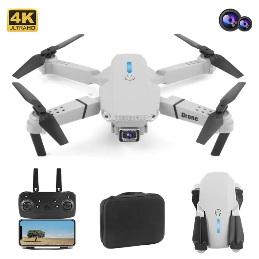 2021 E88 с фиксированной высотой 4k HD широкоугольная камера мини Радиоуправляемый Дрон игрушки жест фото складной квадрокоптер VS S70