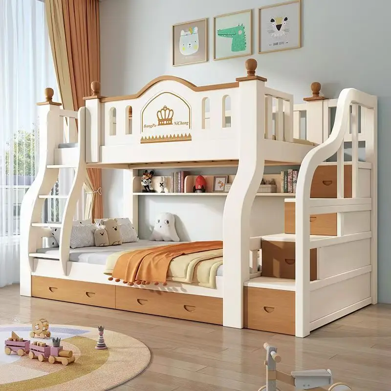 Wholesale Modern Hotel School Dormitory Apartment Bed University Apartment Wooden Bunk Beds With Stairs