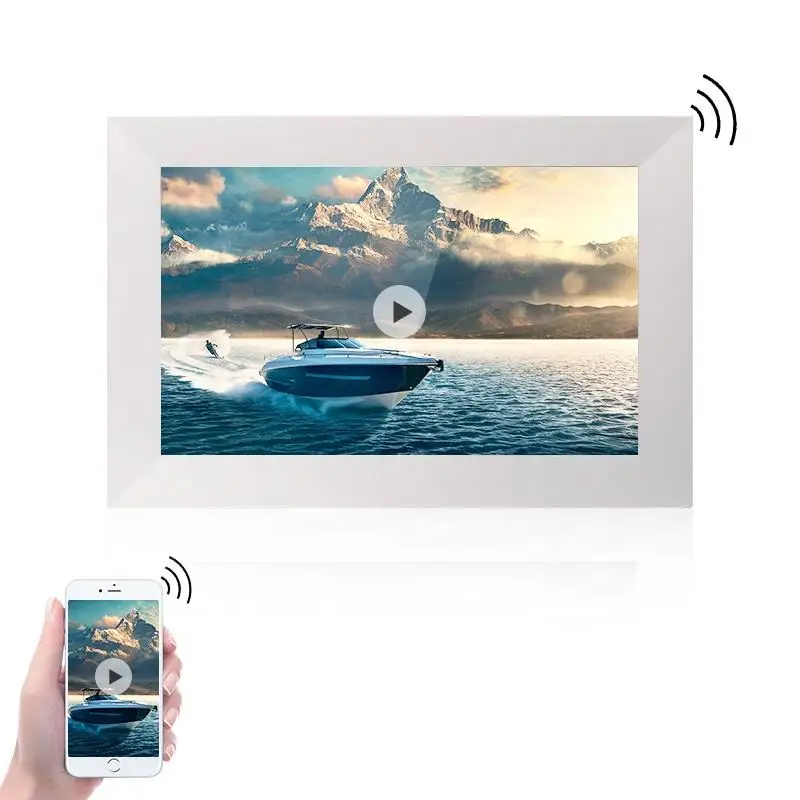 10.1 inch digital picture frame desktop support video loop display app control panel cloud digital photo frame