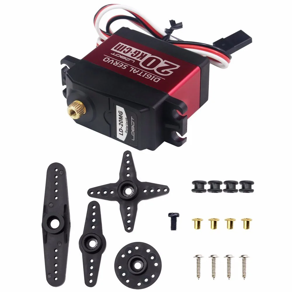 LD-20MG Full Metal Gear Digital Servo with 20kg High Torque, Aluminium Case for Robot RC Car