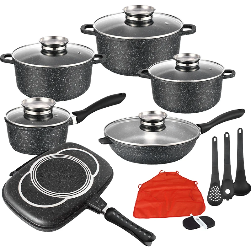 18 Piece Cookware Set Die Cast Aluminium Cookware Kitchen Accessories  Non-Stick Coating Cooking Pots Set