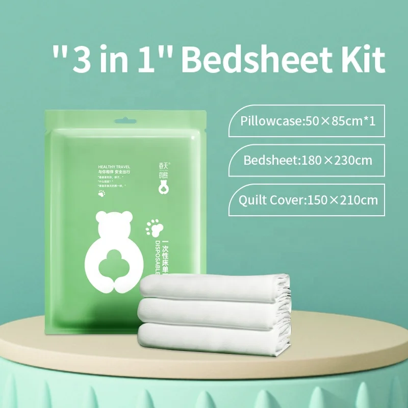 Wholesale Cotton Sheet & Pillowcase Bedding Sets Travel Hotel 3 Pcs Bed Sheet Set