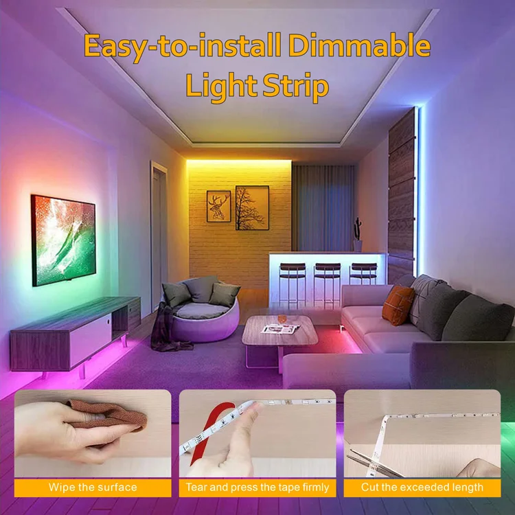 Indoor Use 24V Flexible RGB IC Strip Light Magic White with Running Water Effect Smart COB LED Strip Light
