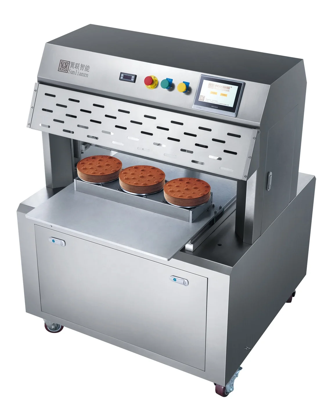 Sunlianzn Industry Frozen Musses Cheese Malay go Cantones Sponge Cake Portion Machine For Bakery Factory