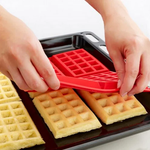 Wholesale 4 cavity diy silicone mold baking tray non stick waffle baking pan cake mold silicone waffle baking mold