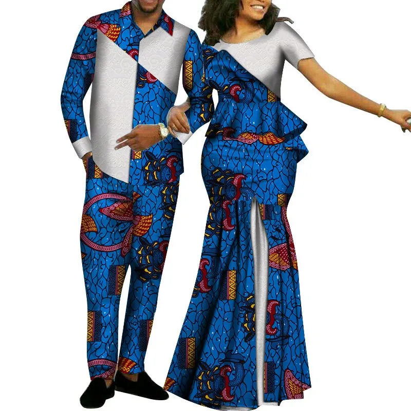 2021 the newest  fashion polyester cotton printed plus size dashiki 2 piece set