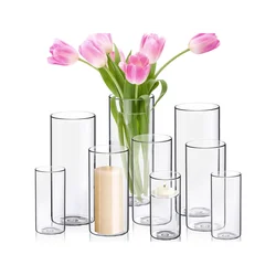 glass vases set manufacturers wholesale handmade cylinder tall candle wedding centerpiece clear european for flowers home decor