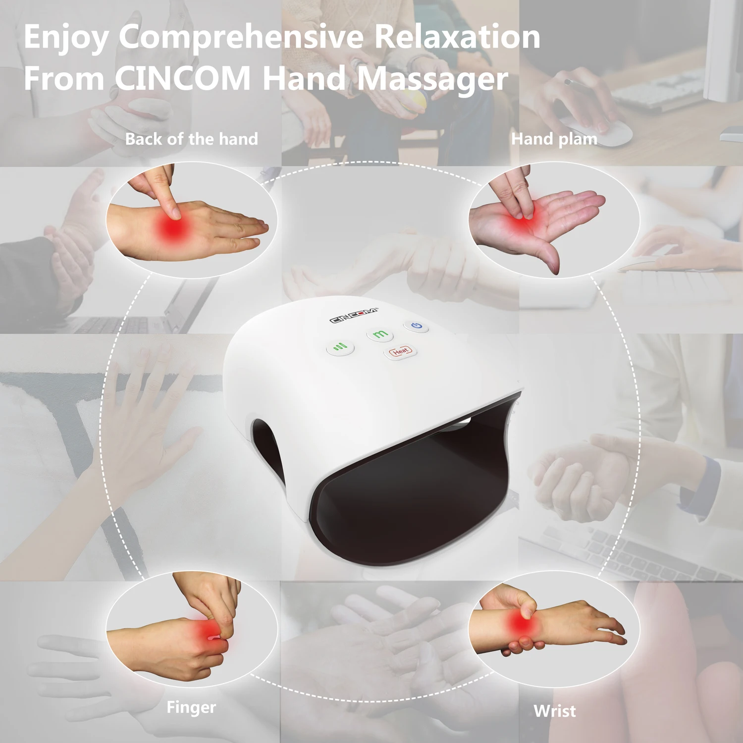 Electric Massage With Air Palm Heat Machine Tool Pressure Accupressure Wireless Device Electronic Mini Korea Home Hand Massager