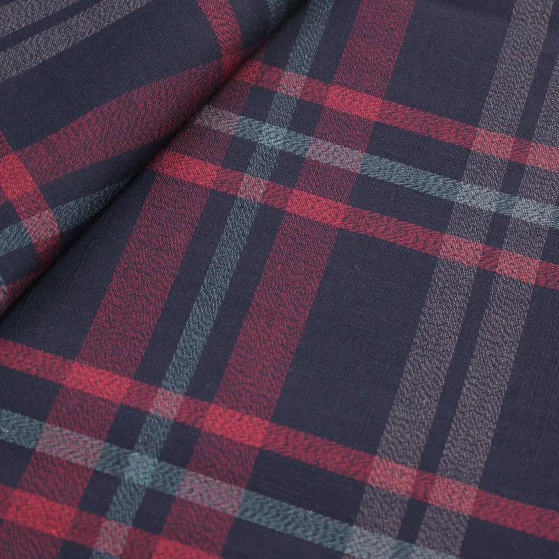 2023 Hot Sale Textile Manufacturer Yarn Dyed Woven 100% Slub Cotton Fabric for Dress