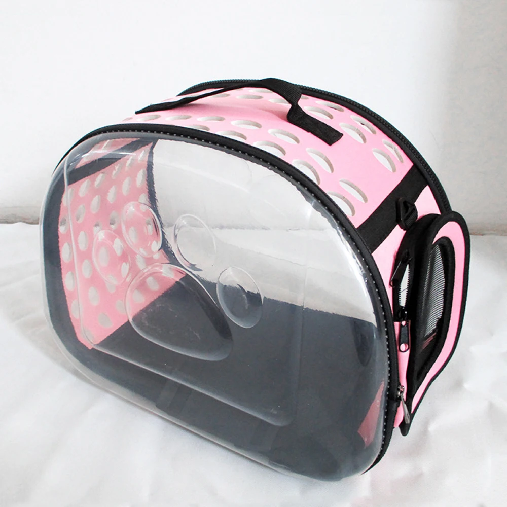 Wholesale large capacity crossbody pet bag Breathable portable pet bag Cat backpack folding transparent cat bag