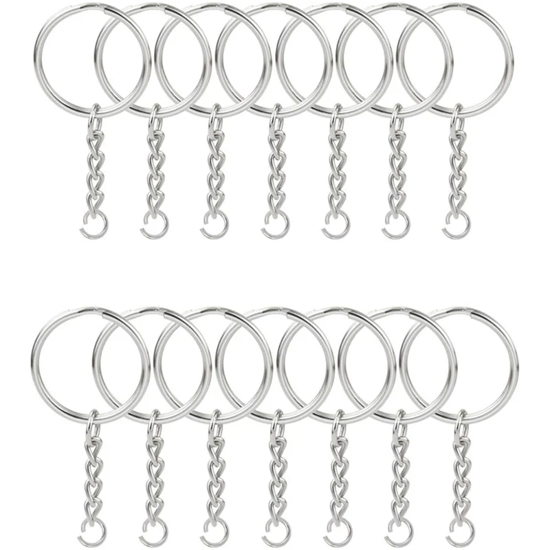 Разделенное кольцо для ключей с цепью и кольцами прыжков металлические детали открытыми соединителем
