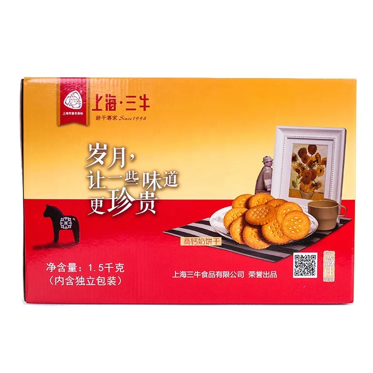 
Manufacturer wholesale cheap nutritious milk biscuit sanniu high calcium biscuits 