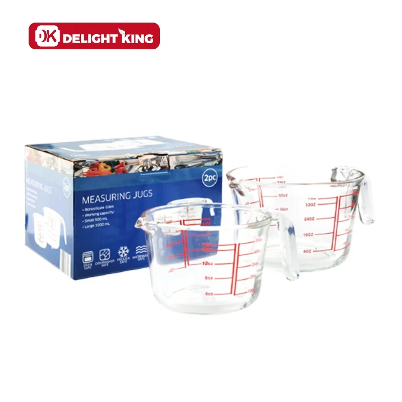 Безопасная стеклянная мерная чашка для духовки измерительные инструменты выпечки из боросиликатного стекла с крышкой