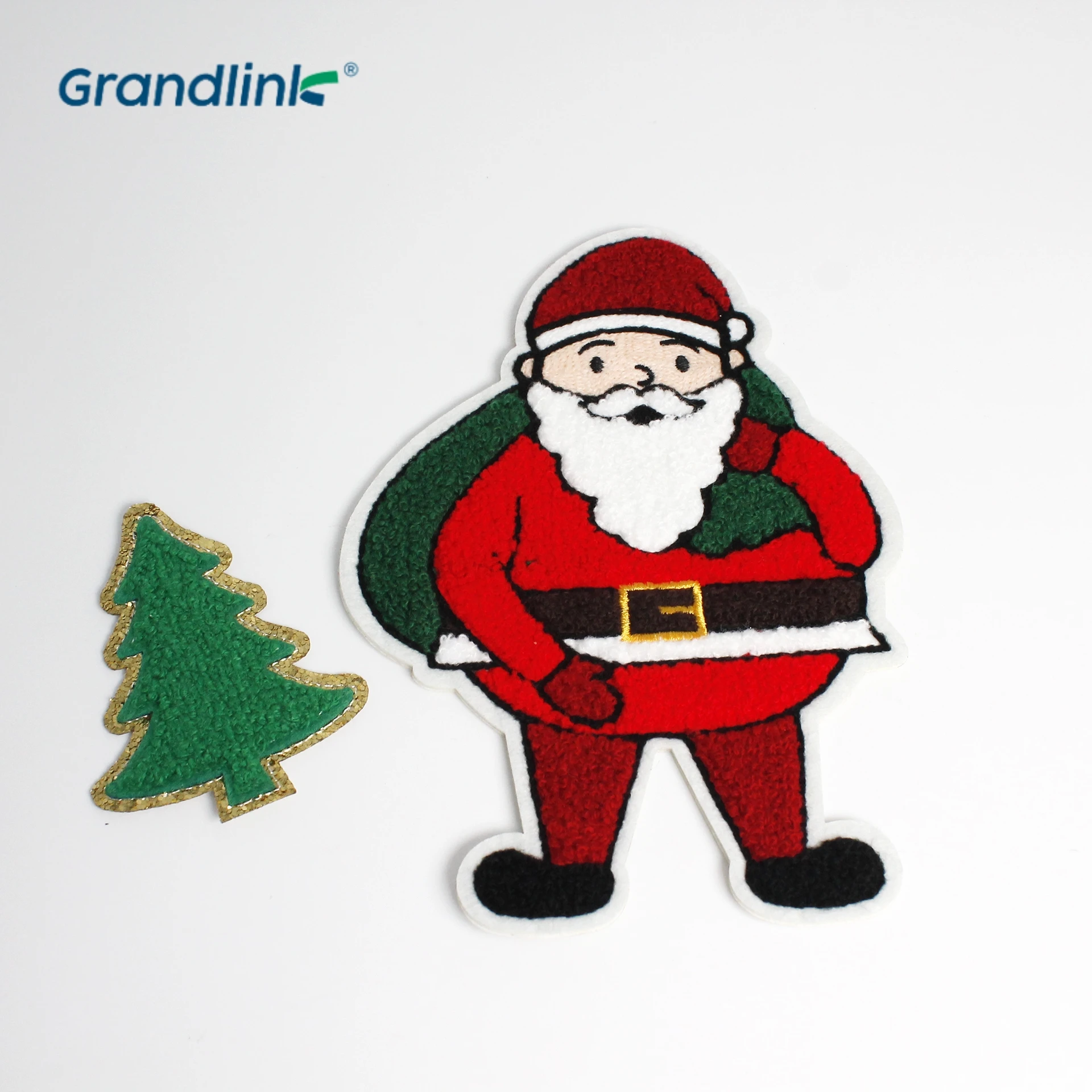 Factory Wholesale christmas santa baby Clothing Towel Embroidery chenille self adhesive Iron On Patches for Clothes bag ornament