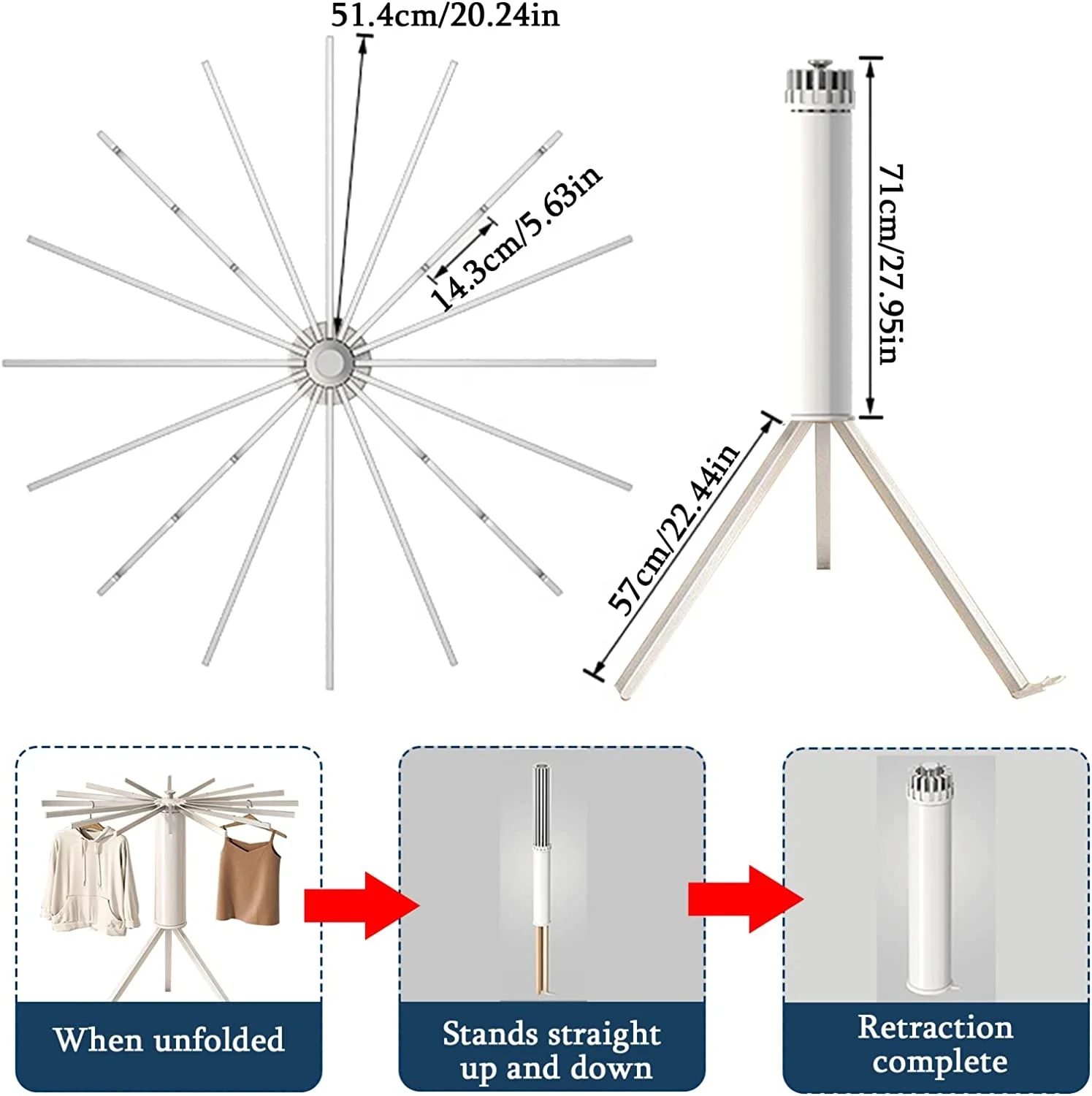 Elegant Multifunctional & Flexible Aluminum Rods Standing Clothes Rack Space-Saving Home Use Dryer Rack