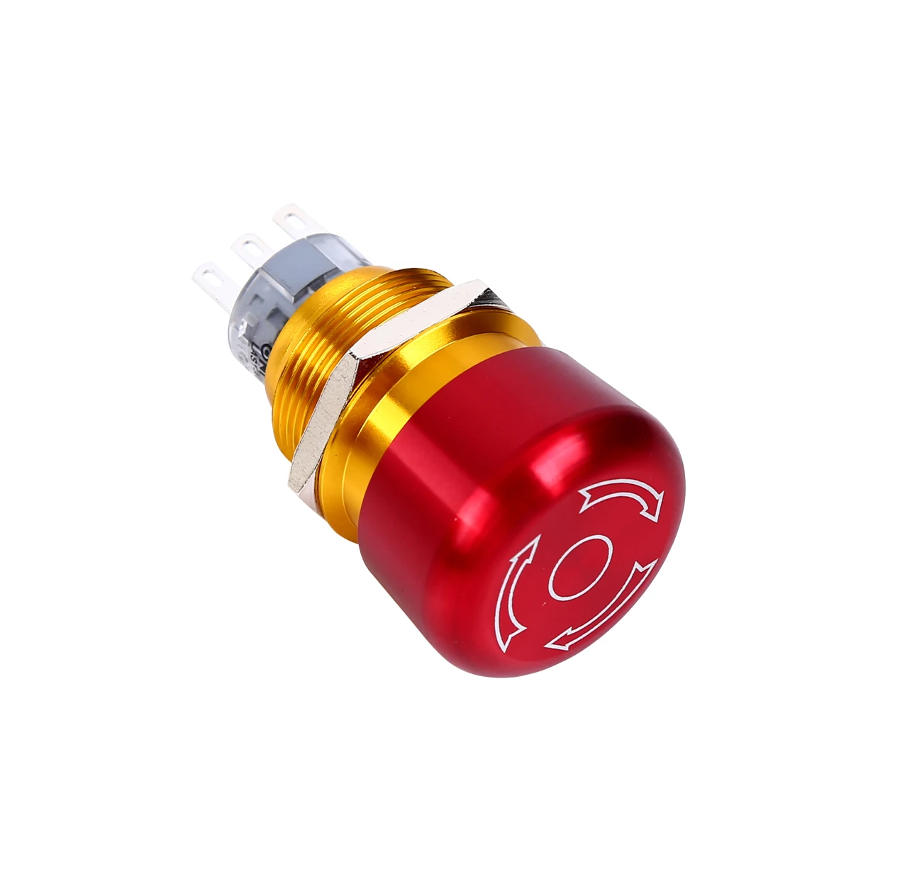 ONPOW metal emergency stop button 16mm/19mm/22mm scram safety E-stop panic push button switch