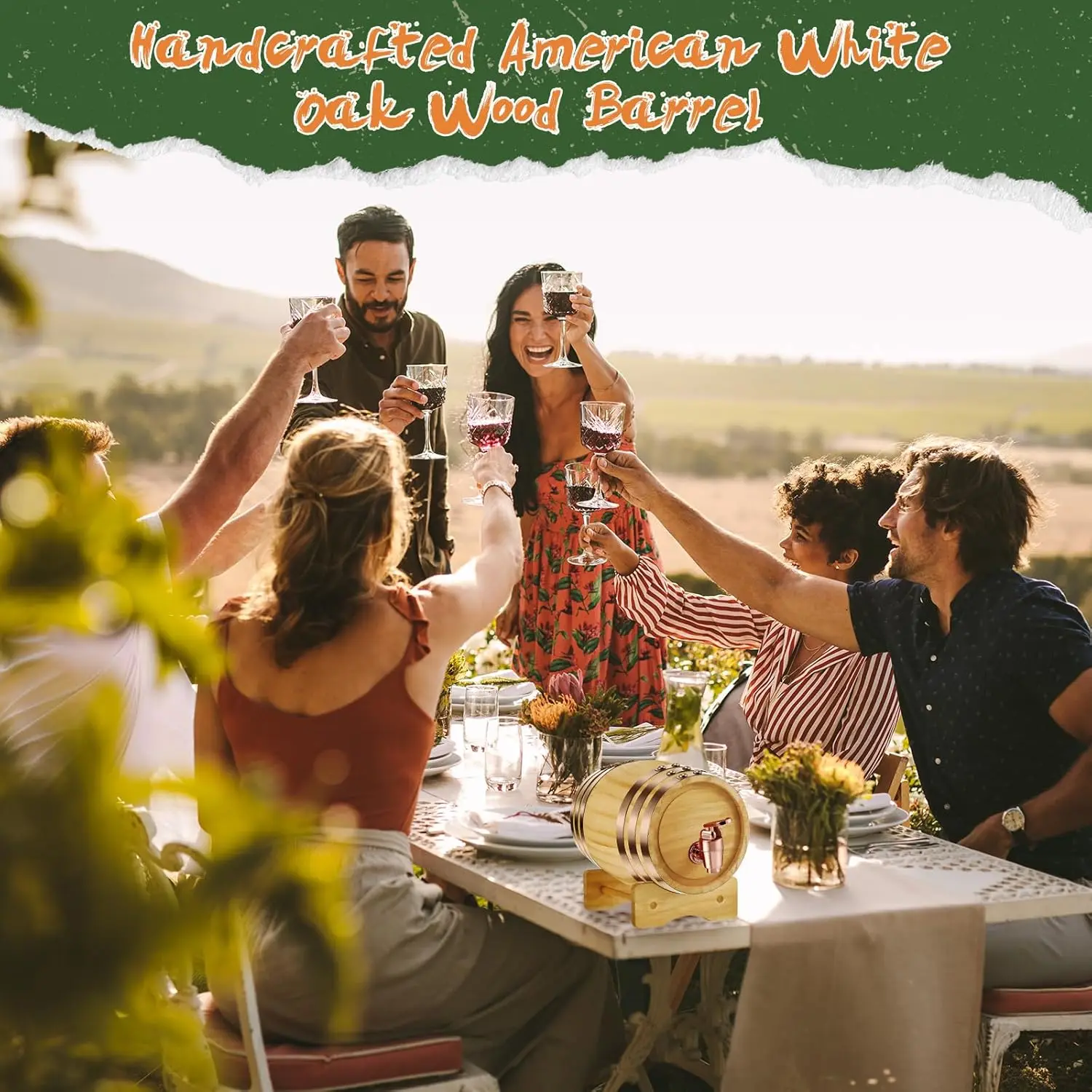 Customized luxury wooden barrel wooden beverage barrel is suitable Wine Barrel Dispenser