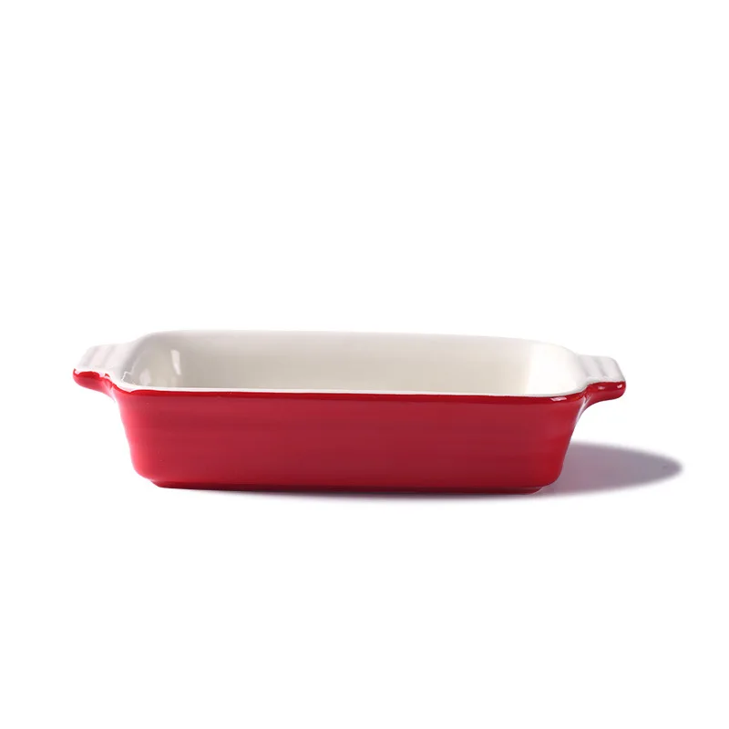 Ceramic Binaural Baked Rice Bowl Lasagna Baking Oven Dish Plate ceramic plates for wedding