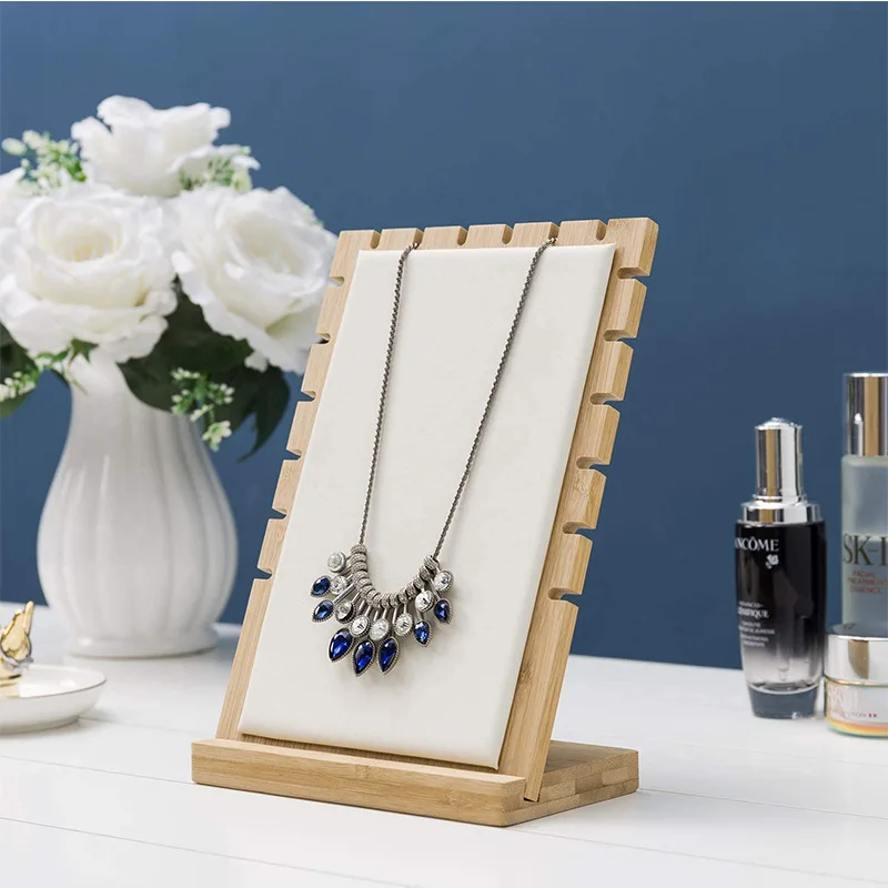 Creative new bamboo  necklace display frame detachable pendant rack accessories shelf window jewelry display frame