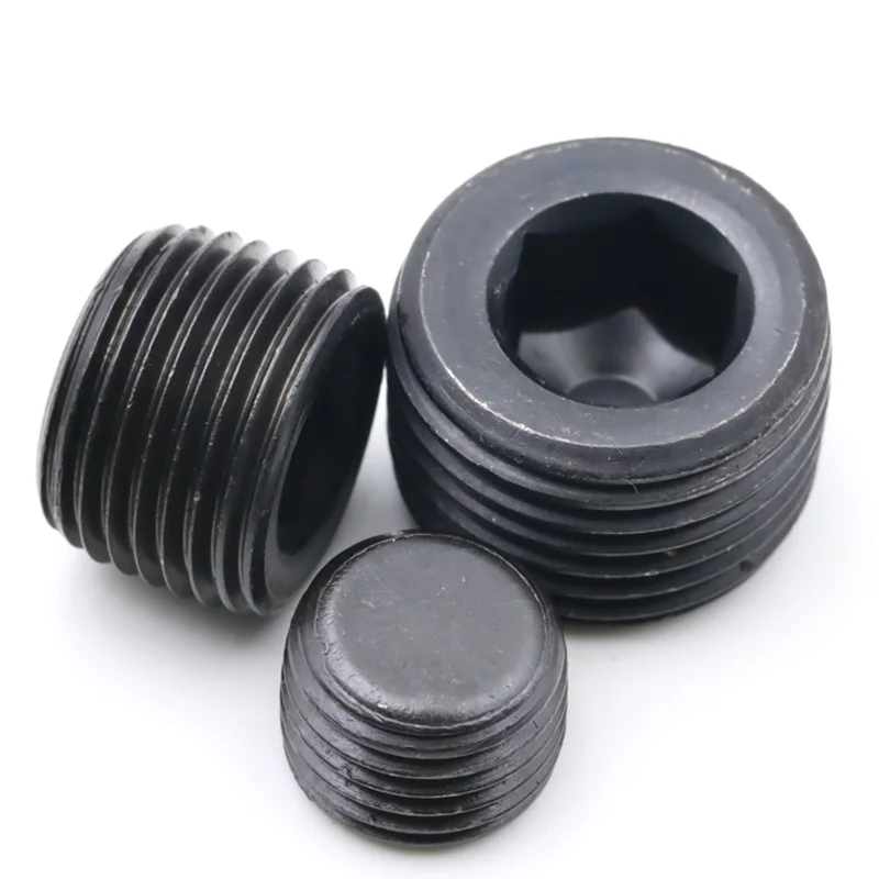 custom 1/8 1/4 1/2 stainless steel black hex socket npt pressure screw plug