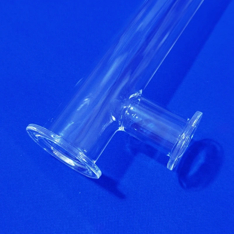 High Temperature Resistant Tube Large Diameter Quartz Glass Tube Vacuum Quartz Tube flanged