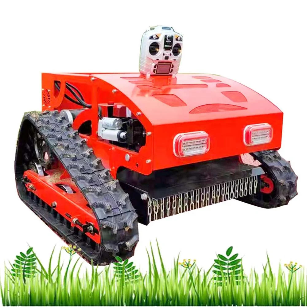 Small Remote Control Crawler Lawn Mowers Automatic Garden Weeder Mountain Orchard Groundbreaking Grass Shredder Price