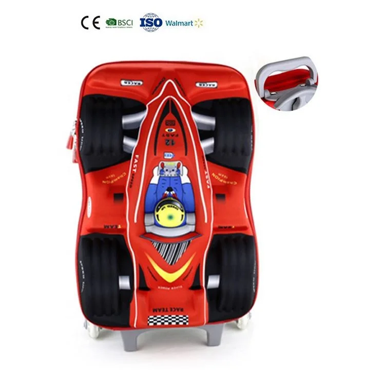 Kids travelling suitcase car shape children trolley luggage