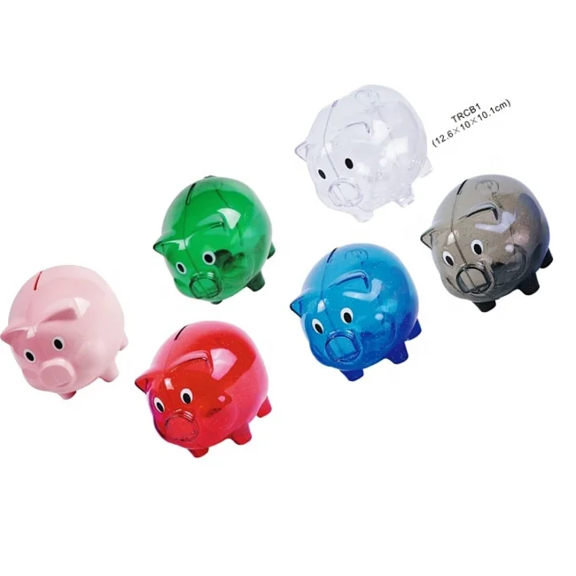 Plastic Piggy Shape Piggy Bank Saving Money Coin Box gift for Kids