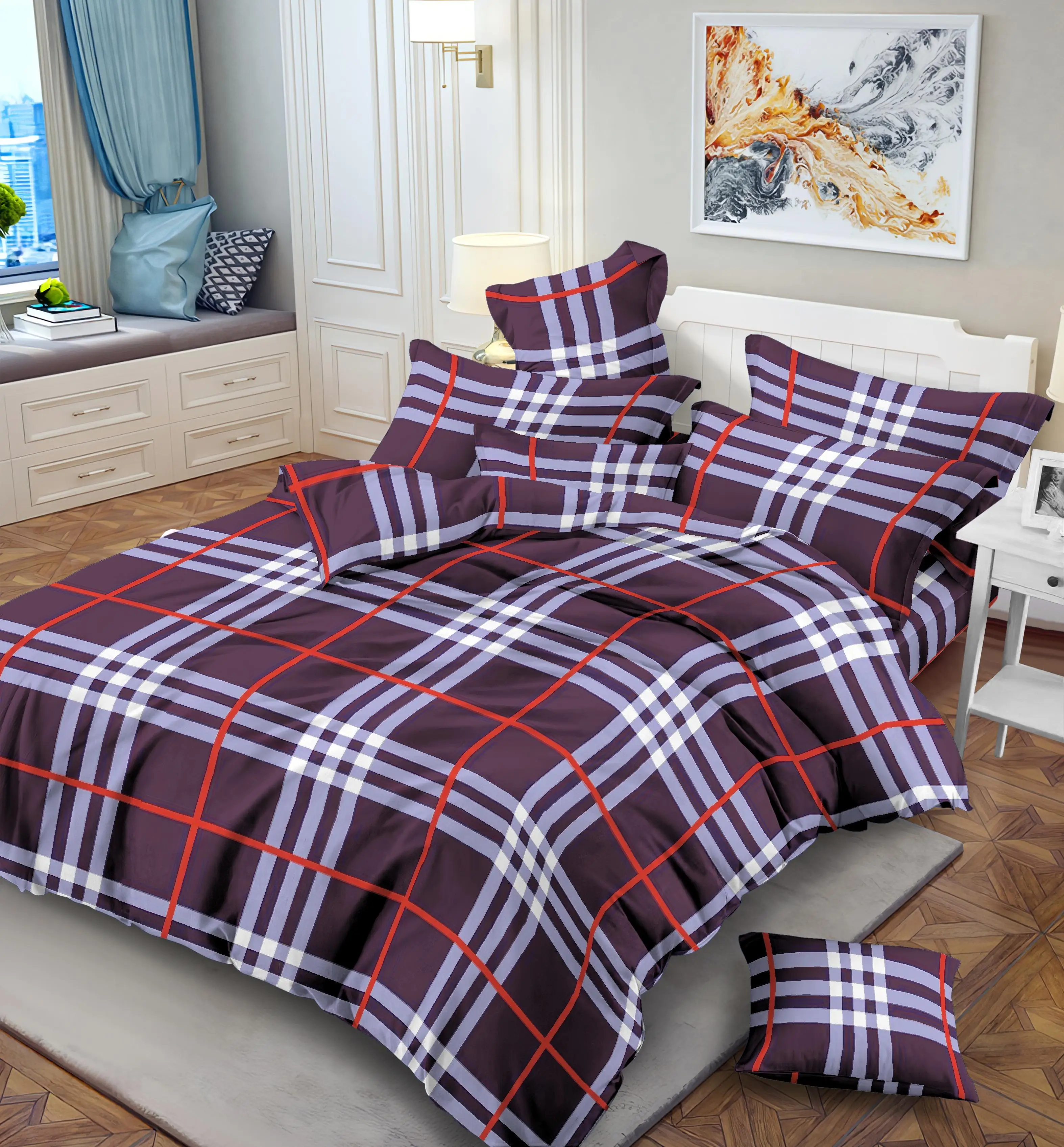 Changxing popular flower design pigment printed fabric for making bedsheet material fabric