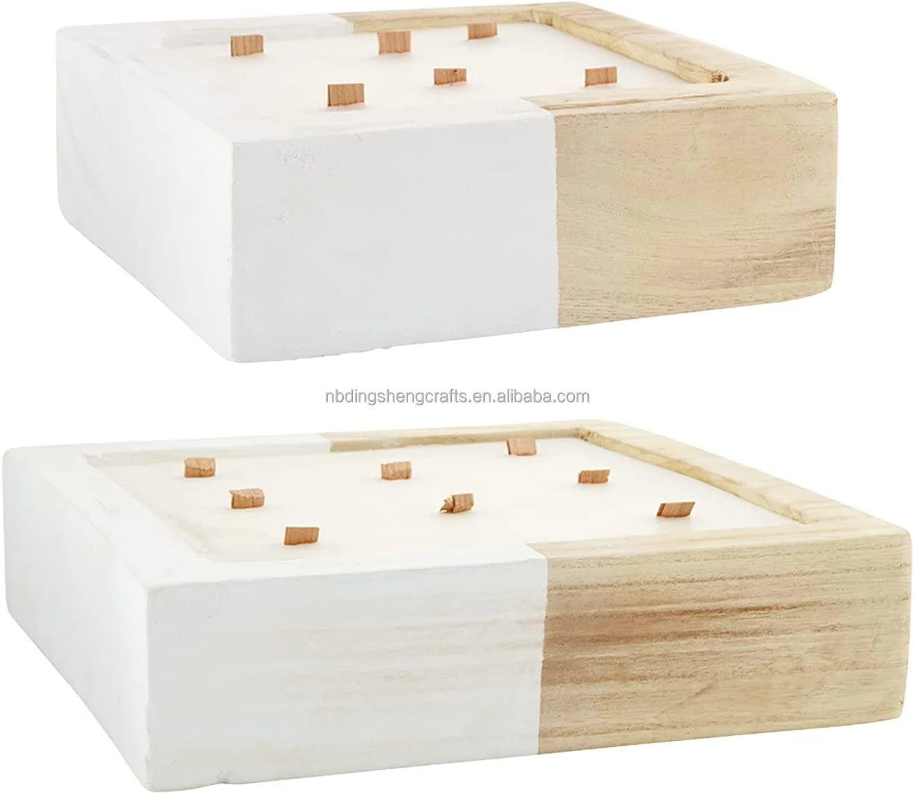 New Design Best Selling  Wooden Candle Bowl Jar for Home Decoration High Quality Table Top Wood Candle Vessel