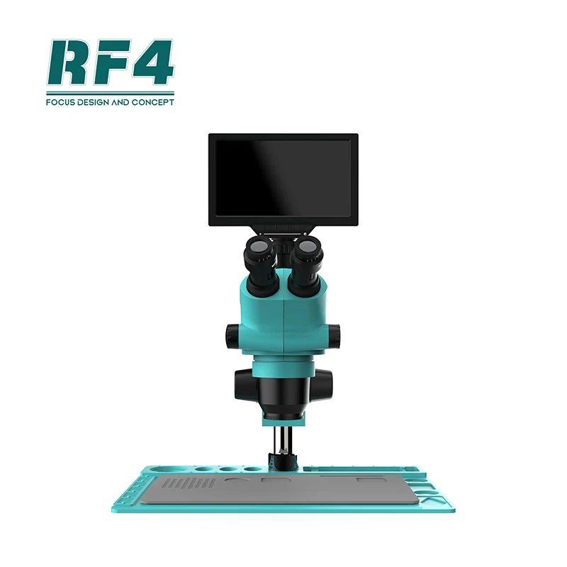 RF6565TVD2 6.5-65x Pillar Stand Zoom Trinocular Stereo Microscope Inspection PCB Repair Microscopio with 10inch Monitor YS010W