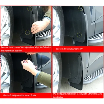 Full Set Exterior Auto Accessories New Black Stretched Mud Guard Car Mudguard Flaps Splash Fender Compatible