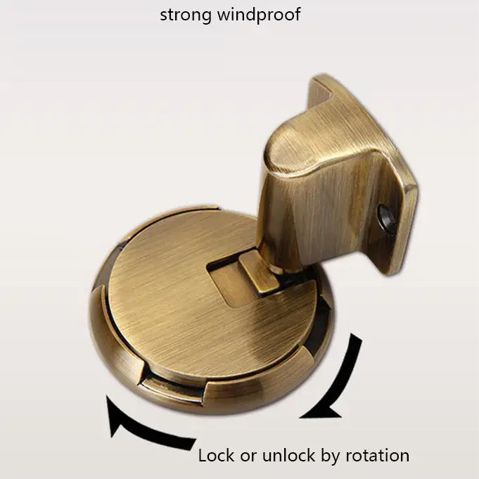 Self Adhesive Portable Heavy Duty Floor Mounted Wooden Door Stopper High Quality Modern Security Antique Brass Door Stop