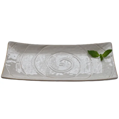 
Dehua ceramic sushi set porcelain Japanese Style set of rectangle plate ceramic mug square sushi bowl irregular surface 