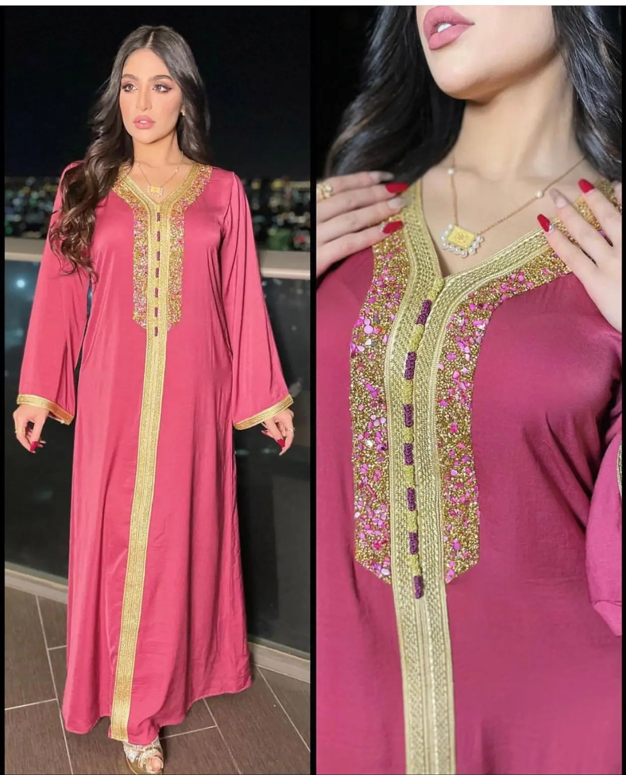 New Maxi Model Abaya Embroidery Islamic Clothing Women  Abayas Dress Manufacturer
