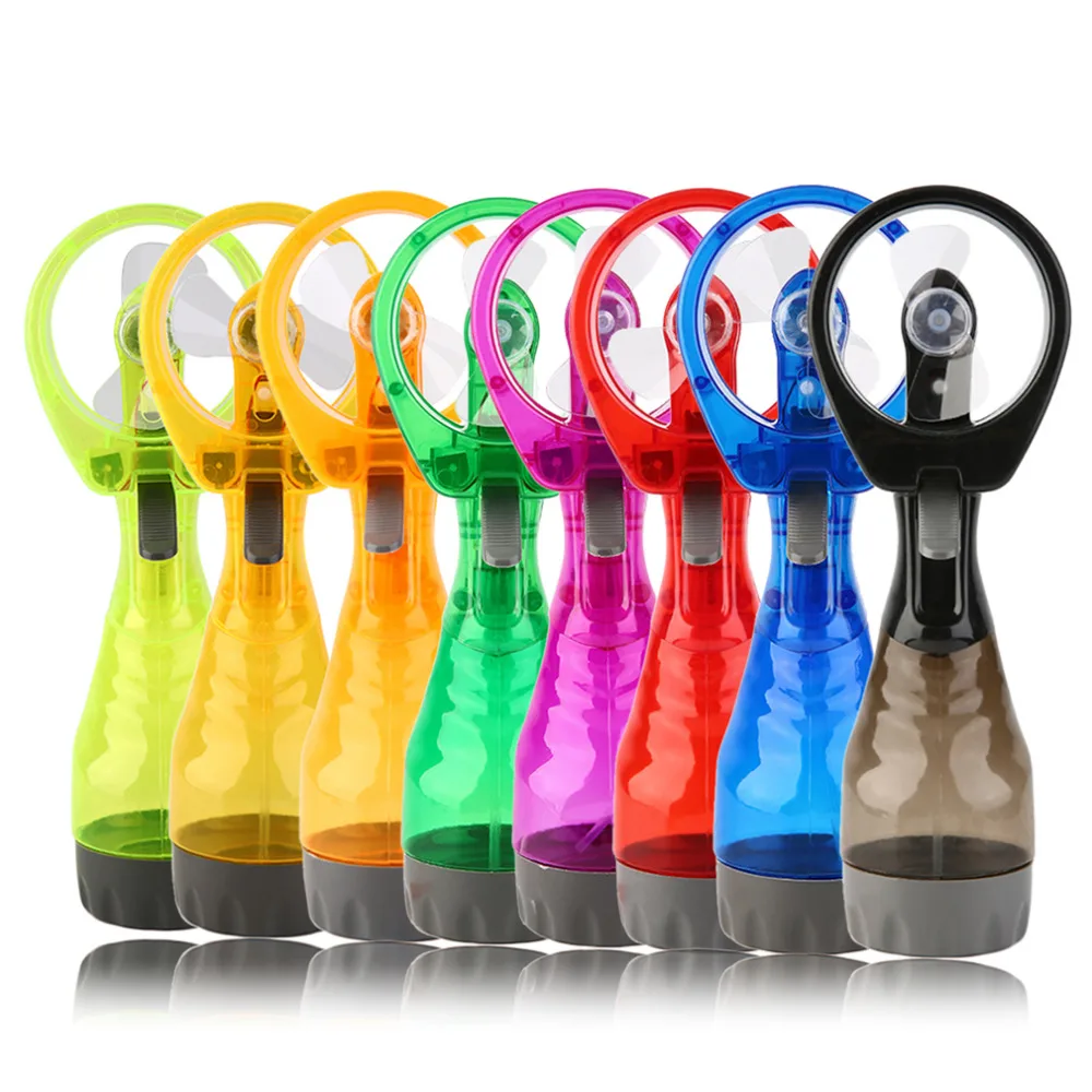 Mini Portable Battery Operated Handheld Fan Portable Water Spray Fan Cooling Water Bottle Spray Misting Fan