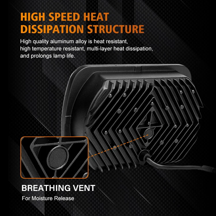 High Low Beam 7x5 7x6 jeeps Led Headlights for truck offroad with arrow halo amber turn signal DRL 7 inch led headlight