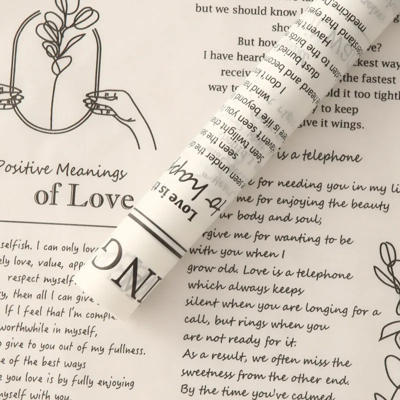 Recyclable Coated Craft Paper Roll Custom Printed Logo Flower Bouquet Newspaper Tissue Paper for Gift Wrapping