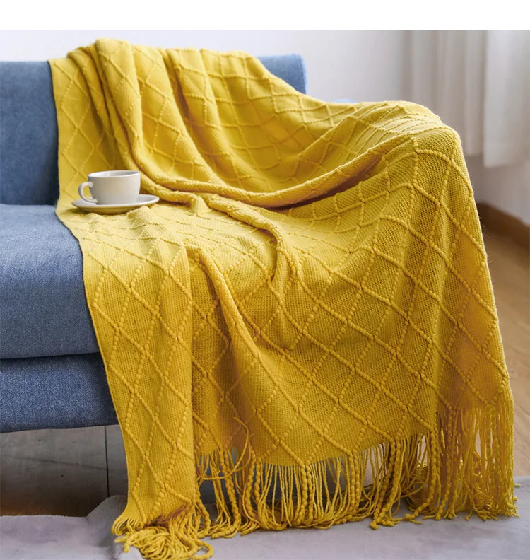 Knitting fashion sofa blanket blanket Ready make air-conditioned blanket for siesta
