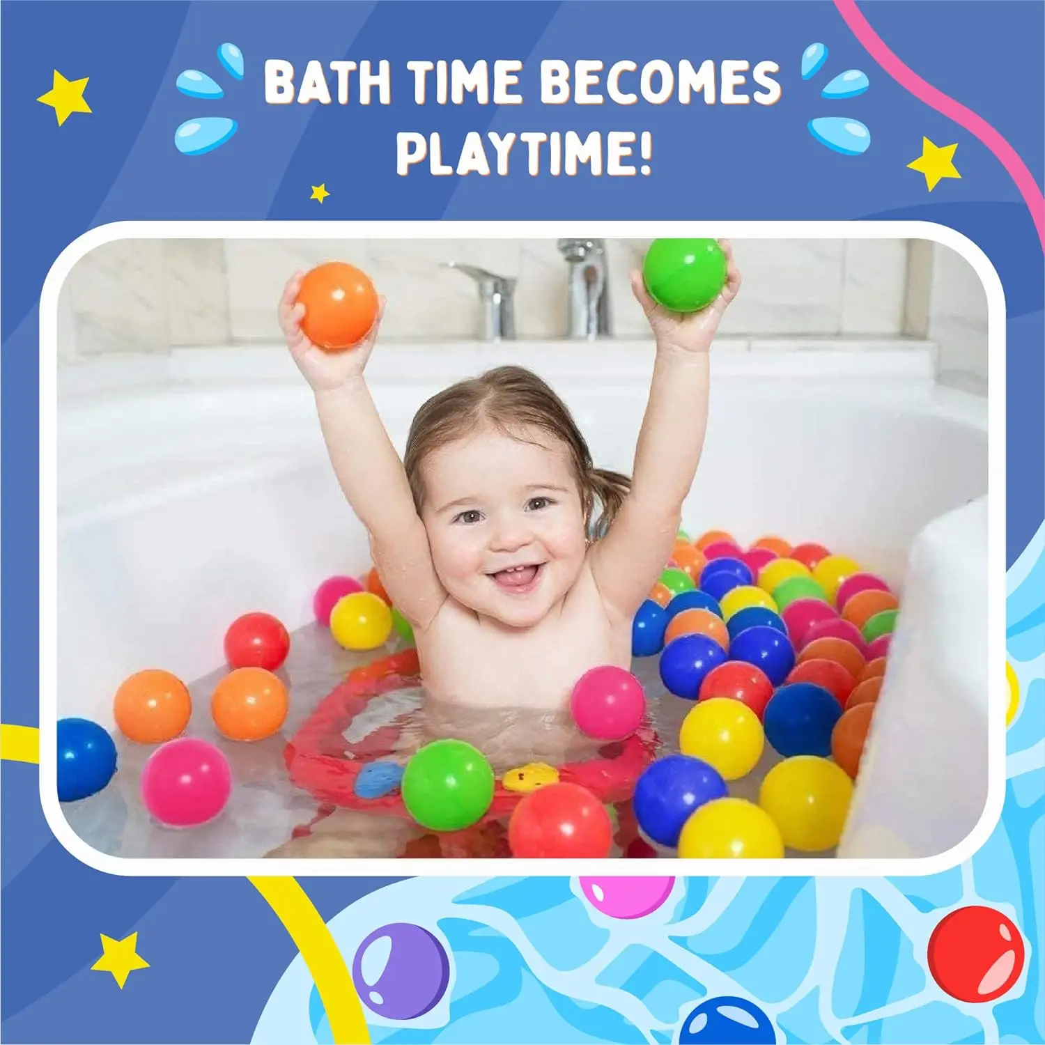 Soft Plastic Mini Balls Crush Proof No Sharp Edges Non Toxic Phthalate & BPA Free for Baby Toddler Ball